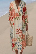 Anastasia | Vintage Flowers Art Print Dress 1