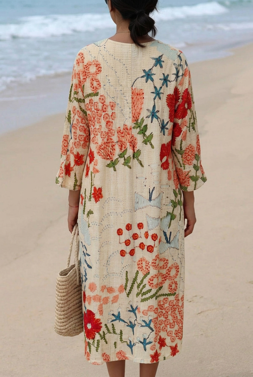 Anastasia | Vintage Flowers Art Print Dress 3