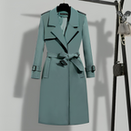 Women's Belted Trench Coat with Notched Lapels for Spring 5