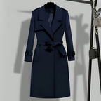 Women's Belted Trench Coat with Notched Lapels for Spring 2