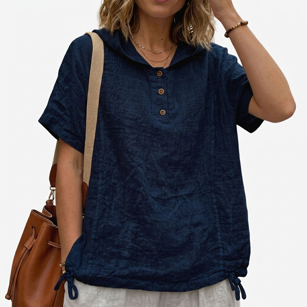 Ardena | Stylish Short Sleeve Hooded Shirt 2