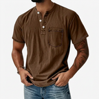 Arnel | Men’s Washed Henley Short Sleeve Pocket T-Shirt 2
