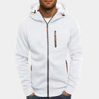 Men's Zip-Up Fleece Hoodie with Contrast Accents 12