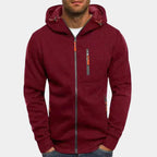 Men's Zip-Up Fleece Hoodie with Contrast Accents 6