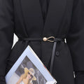 Women's Knot Strap Belt with Gold Buckle for Dress Waist 1