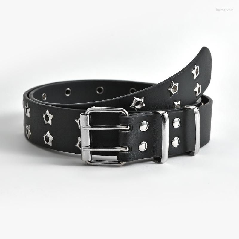 Star Eye Rivet Belt with Double Prong Buckle 2