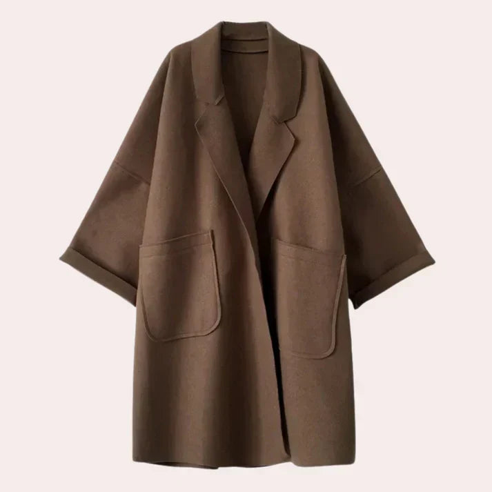 Women's Wide Lapel Trench Coat Oversized Fit Casual 1