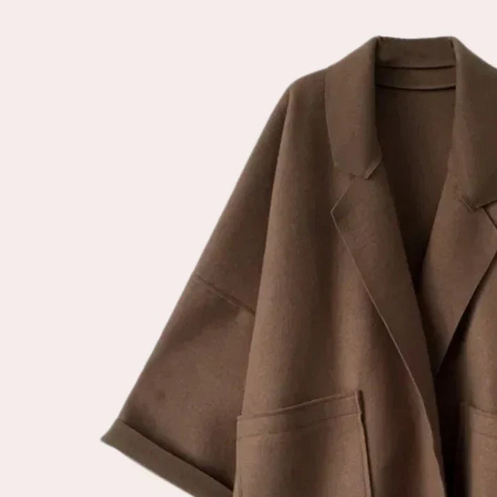 Women's Wide Lapel Trench Coat Oversized Fit Casual 3