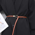 Women's Knot Strap Belt with Gold Buckle for Dress Waist 3
