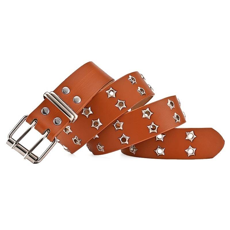 Star Eye Rivet Belt with Double Prong Buckle 10