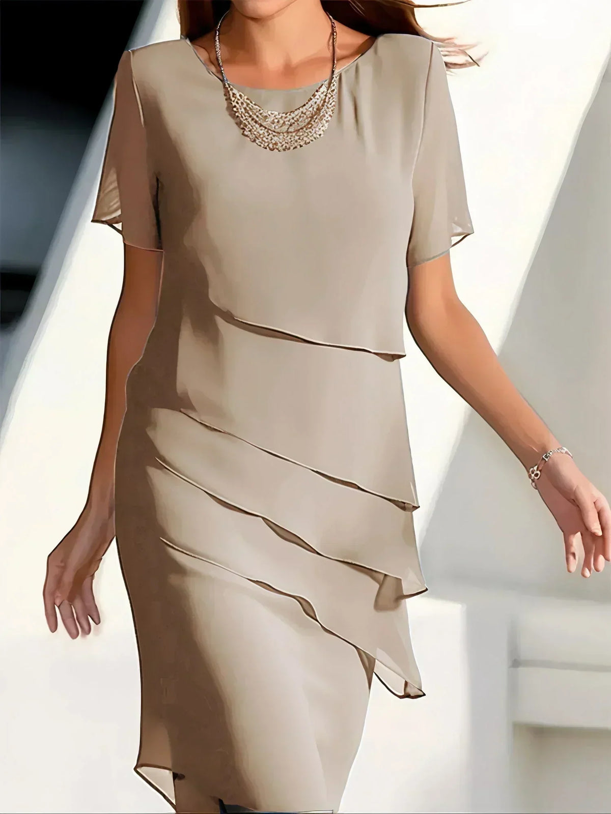 Claire | Elegant Flowy Short Sleeve Dress 4