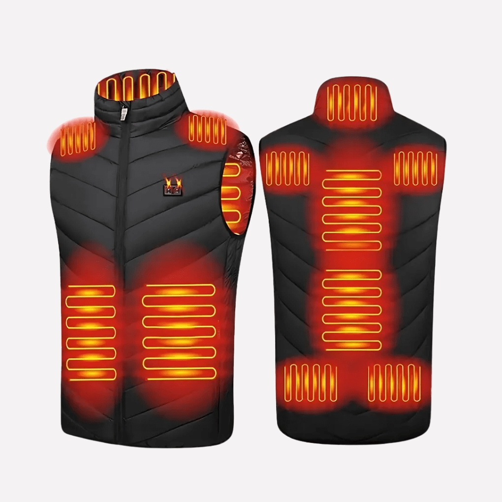 Men's Heated Quilted Vest with Stand Collar USB-Powered 3