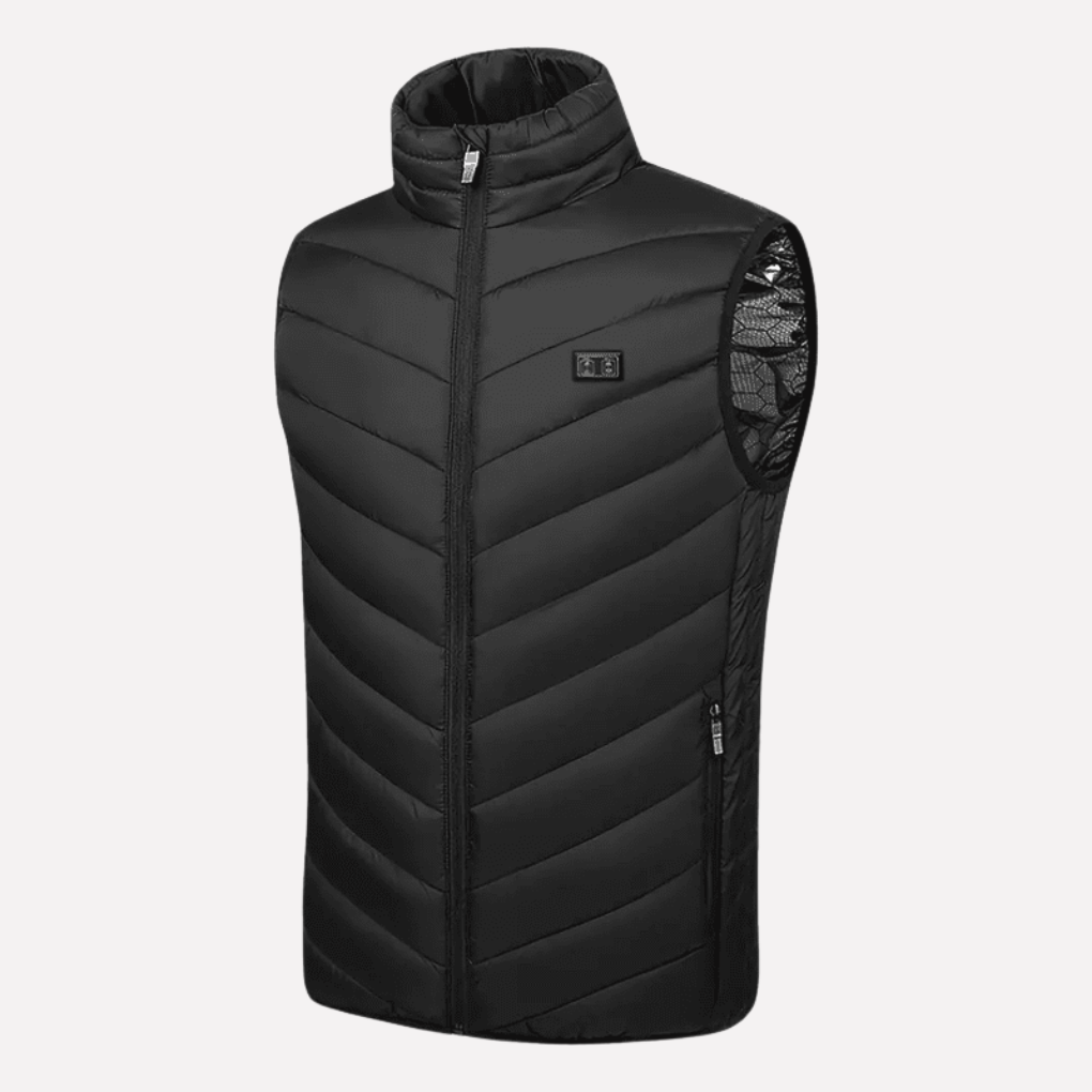 Men's Heated Quilted Vest with Stand Collar USB-Powered 1