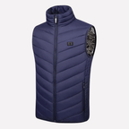 Men's Heated Quilted Vest with Stand Collar USB-Powered 2