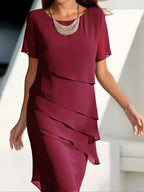 Claire | Elegant Flowy Short Sleeve Dress 2