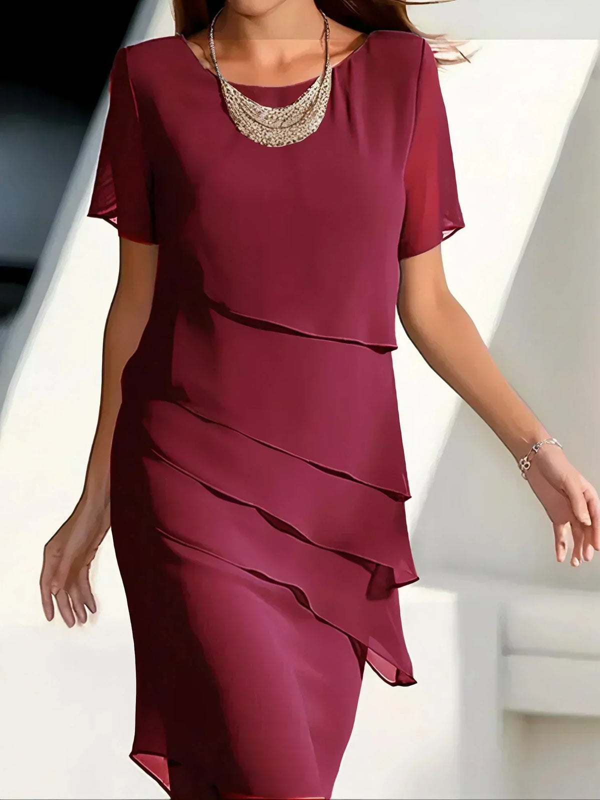 Kelsey | Elegant Flowy Short Sleeve Dress 2