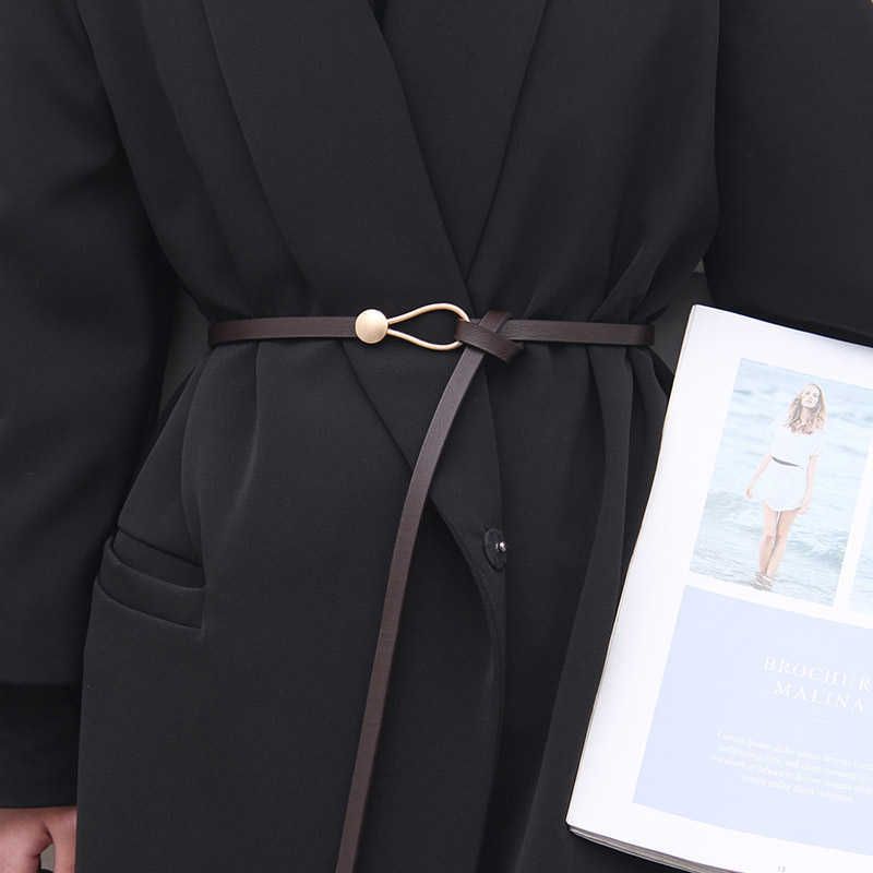 Women's Knot Strap Belt with Gold Buckle for Dress Waist 2