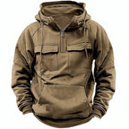Men's Hooded Fleece-Lined Quarter-Zip Pullover 2
