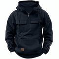 Men's Hooded Fleece-Lined Quarter-Zip Pullover 3