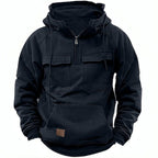 Men's Hooded Fleece-Lined Quarter-Zip Pullover 3