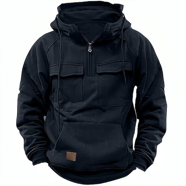 Men's Hooded Fleece-Lined Quarter-Zip Pullover 3
