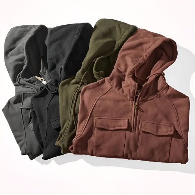 Men's Hooded Fleece-Lined Quarter-Zip Pullover 5