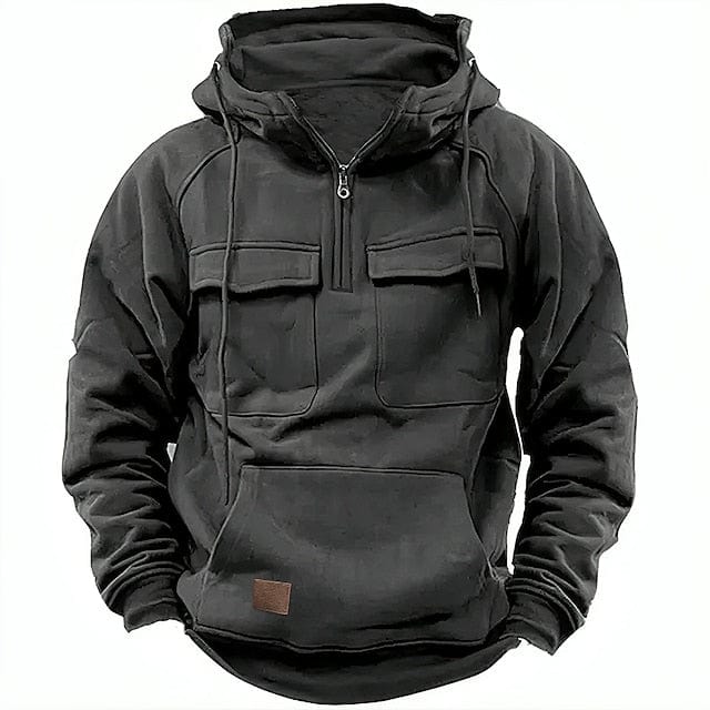 Men's Hooded Fleece-Lined Quarter-Zip Pullover 1