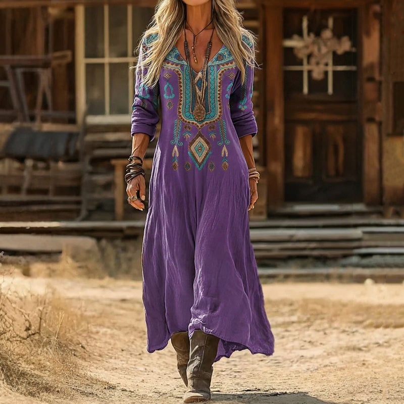 Theodora | Vintage Long Sleeve Casual Dress 2