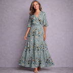 Dahlia | Elegant Mid Sleeve Maxi Dress 1