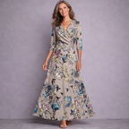 Dahlia | Elegant Mid Sleeve Maxi Dress 2