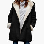 Women's Hooded Toggle Coat with Sherpa Lining 2