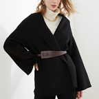 Women's Shawl Collar Wrap Jacket with Tie Belt 2