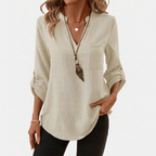 Danika | Classic V-Neck Long Sleeve Shirt 5