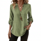 Danika | Classic V-Neck Long Sleeve Shirt 4