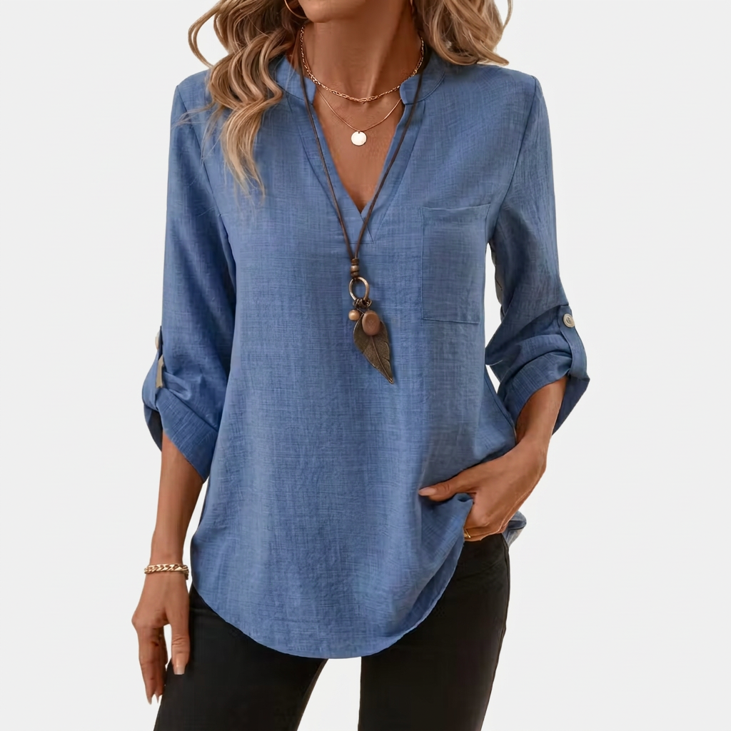 Danika | Classic V-Neck Long Sleeve Shirt 3