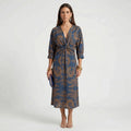 Women's Botanical Wrap Midi Dress with Twist Waist 1