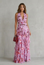 Delilah | Elegant Sleeveless Halter Maxi Dress 1