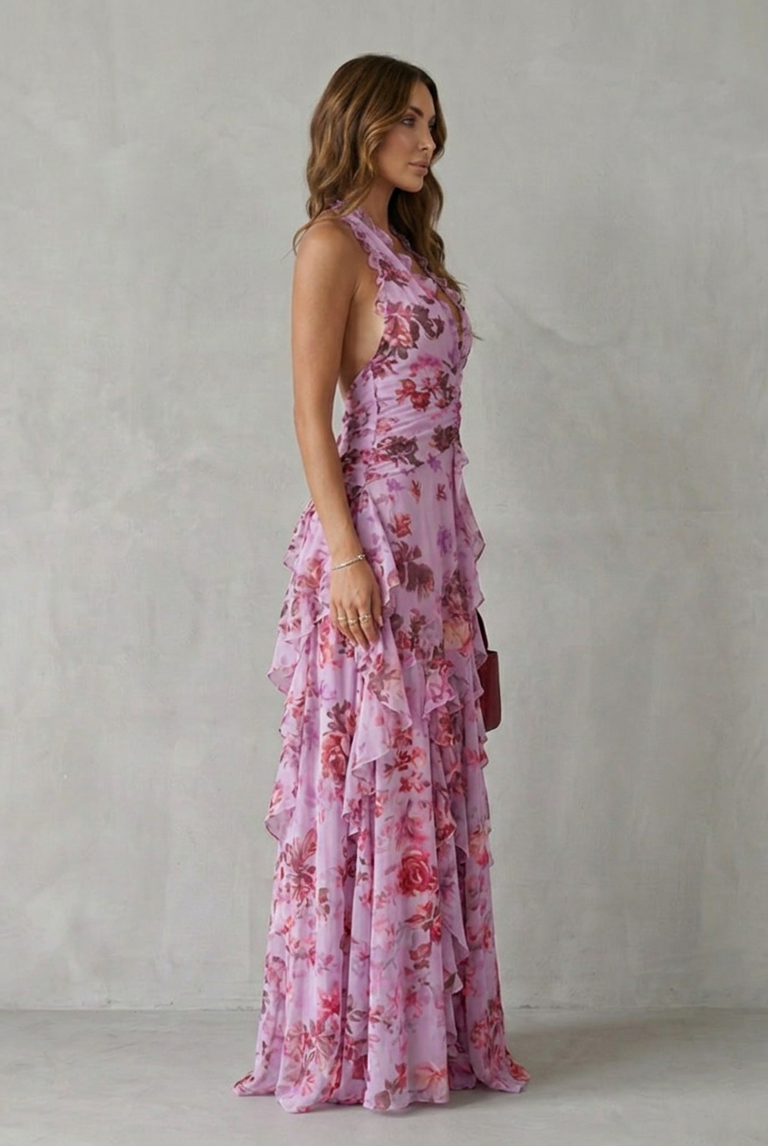 Delilah | Elegant Sleeveless Halter Maxi Dress 4