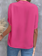 Savannah | Elegant Draped V-Neck Blouse 15