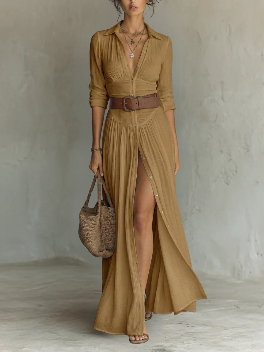 Hallie | Stylish Long Sleeve Collared Dress 6