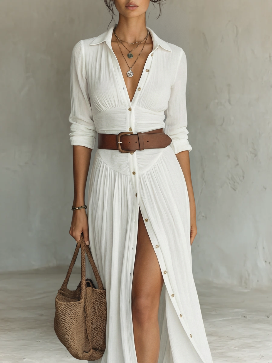 Hallie | Stylish Long Sleeve Collared Dress 3