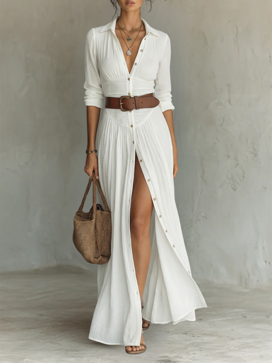 Hallie | Stylish Long Sleeve Collared Dress 1