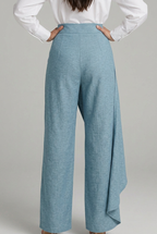 Elara | Elegant High-Waisted Wrap Wide-Leg Pants 3