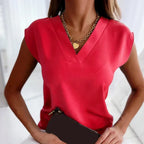 Delphine | Graceful V-Neck Short Sleeve Top 10
