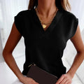 Delphine | Graceful V-Neck Short Sleeve Top 8