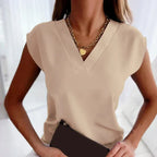 Delphine | Graceful V-Neck Short Sleeve Top 6