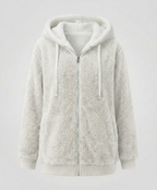 Women's Hooded Sherpa Jacket Full Zip with Drawstrings 10