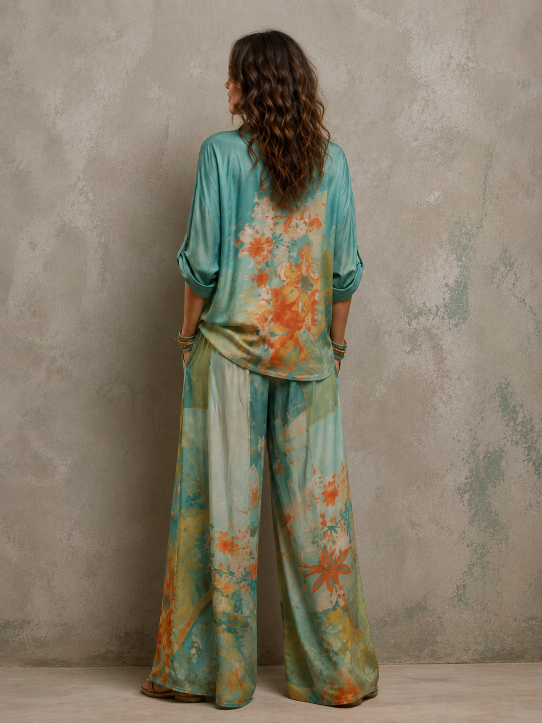 Franzel | Floral Wide-Leg Two-Piece Set 4