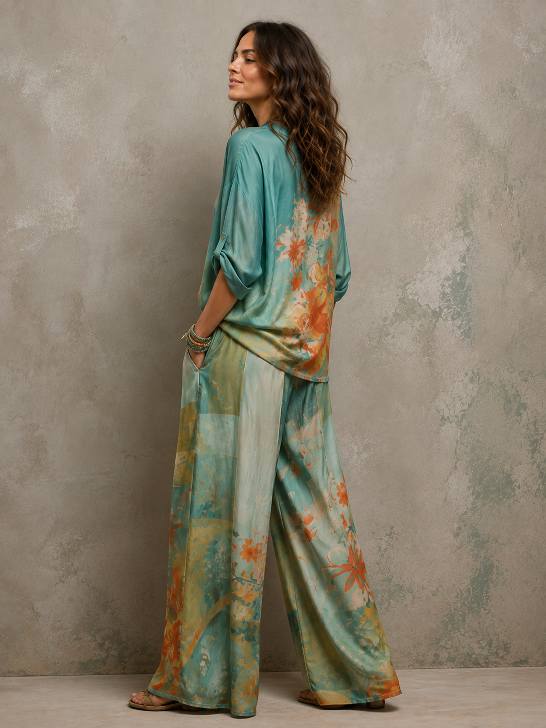 Franzel | Floral Wide-Leg Two-Piece Set 3