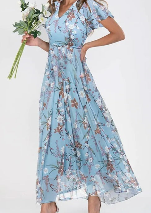 Noelle | Elegant Floral Short Sleeve Dress 3
